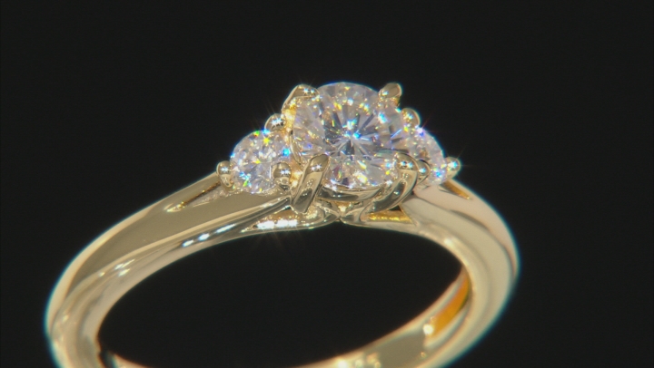 Moissanite 14k Yellow Gold Over Silver Ring .80ctw D.E.W Video Thumbnail