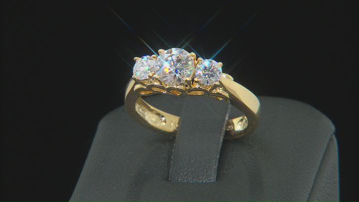 Moissanite 14k Yellow Gold Over Silver Ring 1.26ctw DEW Video Thumbnail