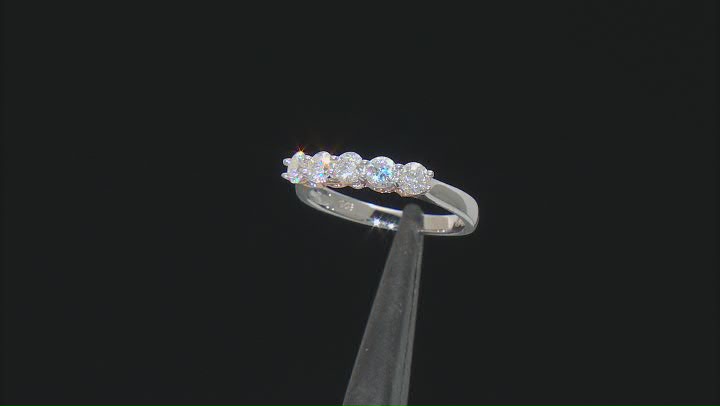 Moissanite Platineve And 14k Rose Gold Over Silver Ring .80ctw DEW Video Thumbnail