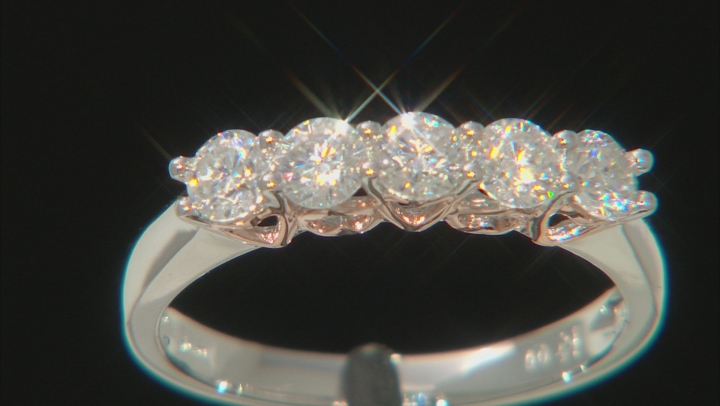 Moissanite Platineve And 14k Rose Gold Over Silver Ring .80ctw DEW Video Thumbnail
