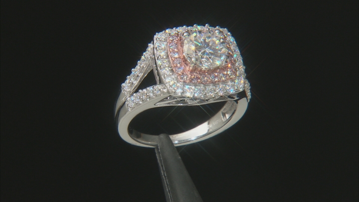 Moissanite And Pink Diamond Ring Platineve™ Video Thumbnail
