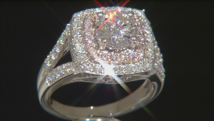 Moissanite And Pink Diamond Ring Platineve™ Video Thumbnail