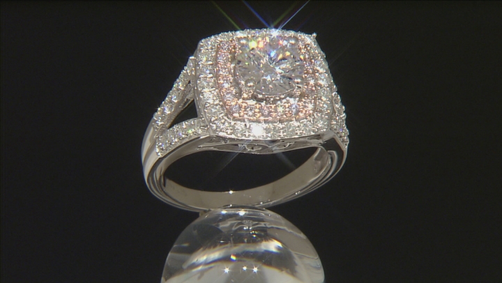 Moissanite And Pink Diamond Ring Platineve™ Video Thumbnail