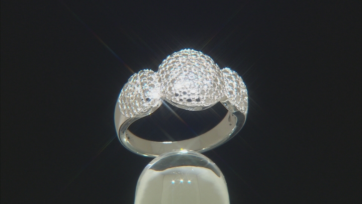 White Zircon  Rhodium Over Sterling Silver Ring 0.44ctw Video Thumbnail