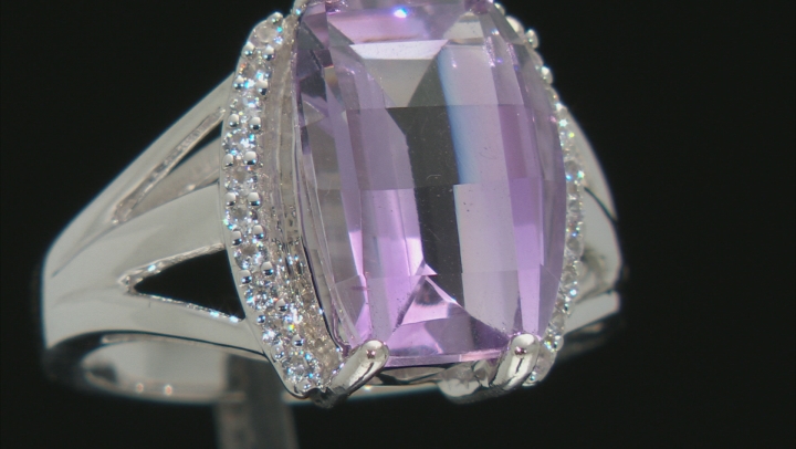 Purple Amethyst Rhodium Over Sterling Silver Ring 6.62ctw Video Thumbnail