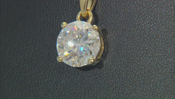 Moissanite 14k Yellow Gold Over Silver Solitaire Pendant 5.37ct DEW Video Thumbnail