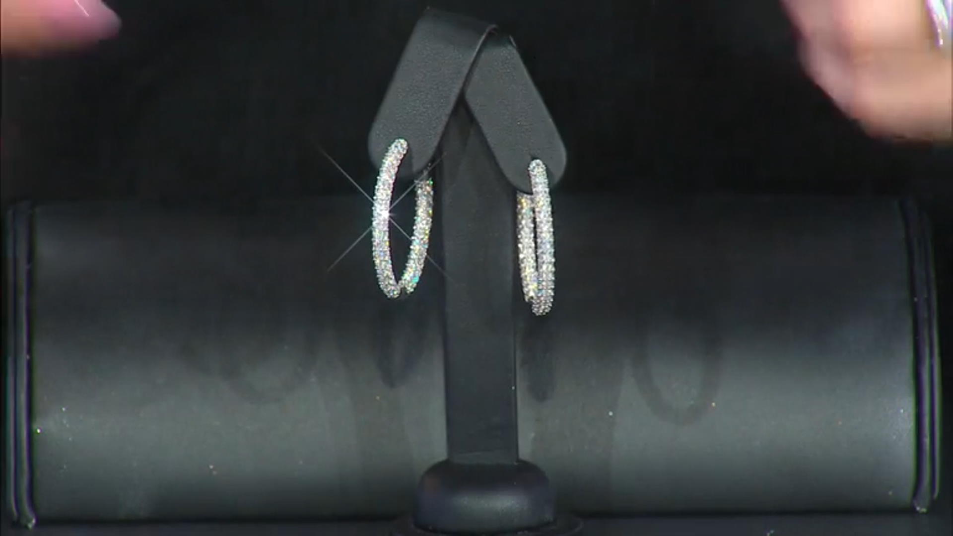 Moissanite Platineve Inside Out Hoop Earrings 7.52ctw DEW Video Thumbnail