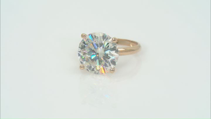 Moissanite 14k Yellow Gold Solitaire Ring 8.75ct D.E.W Video Thumbnail