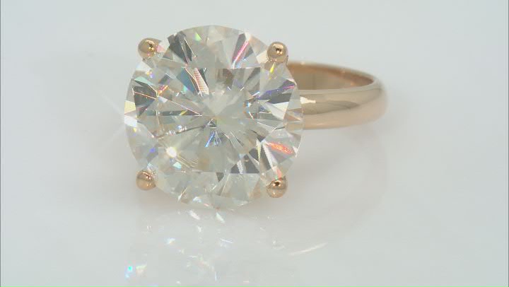 Moissanite 14k Yellow Gold Solitaire Ring 10.34ct D.E.W Video Thumbnail