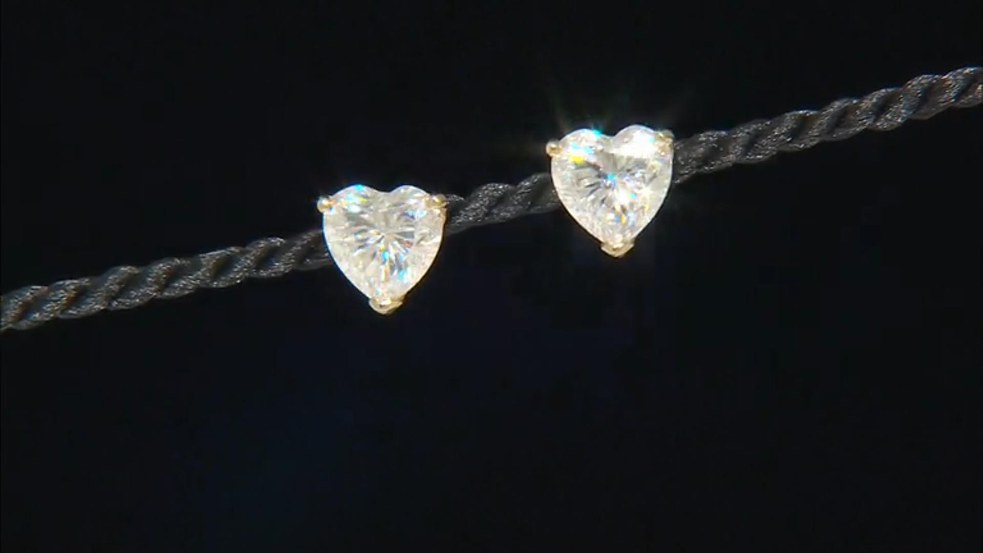 Moissanite 14k Yellow Gold Stud Earrings 3.60ctw DEW Video Thumbnail