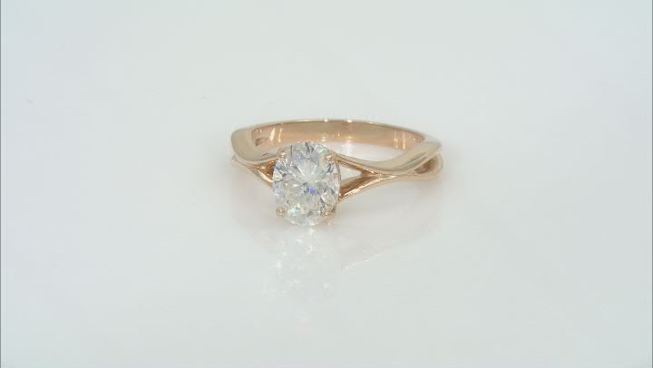 Moissanite 14k Yellow Gold Solitaire Ring 2.10ct DEW Video Thumbnail