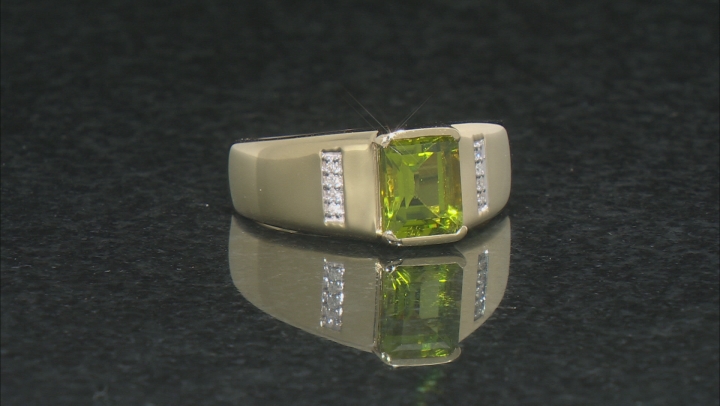 Green Peridot 10k Yellow Gold Men's Ring 2.08ctw Video Thumbnail