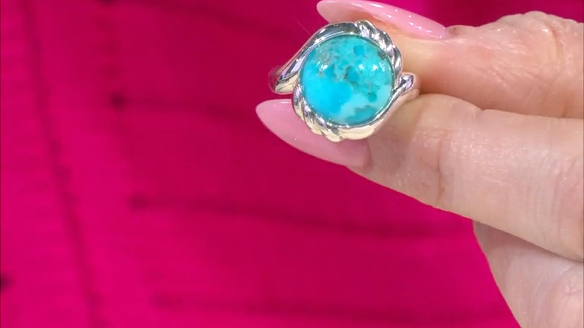 Blue Composite Turquoise Rhodium Over Sterling Silver Ring Video Thumbnail