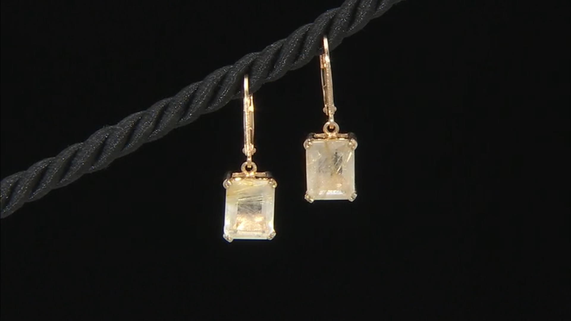 Golden Rutilated Quartz 18k Yellow Gold Over Sterling Silver Dangle Earrings 4.84ctw Video Thumbnail