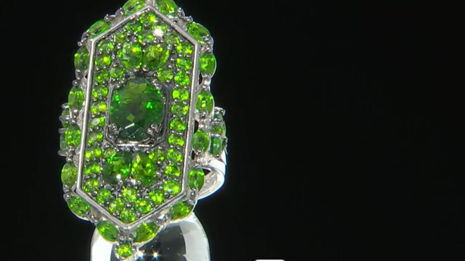 Green Chrome Diopside Rhodium Over Silver Ring 5.36ctw Video Thumbnail