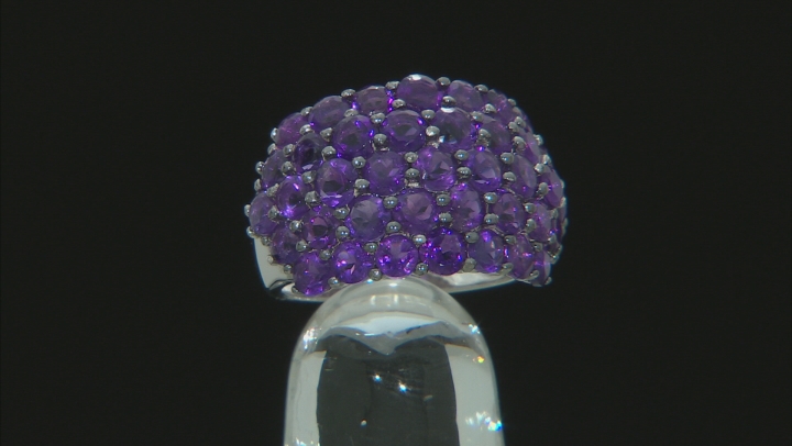 Purple Amethyst Rhodium Over Silver Band Ring 5.76ctw Video Thumbnail