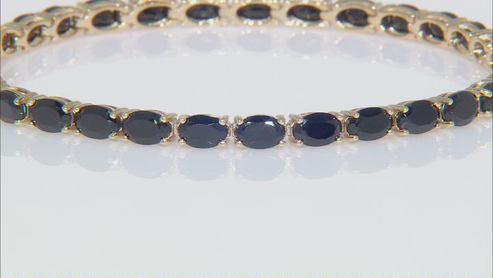 Black Spinel 18k Yellow Gold Over Silver Bracelet 13.80ctw Video Thumbnail
