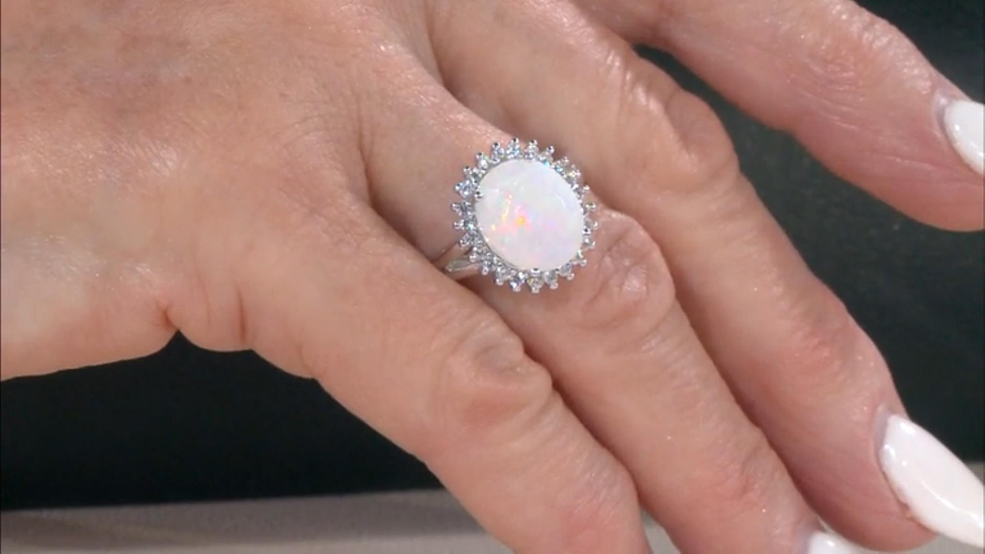 Multi-color Opal Rhodium Over Silver Ring 2.52ctw Video Thumbnail