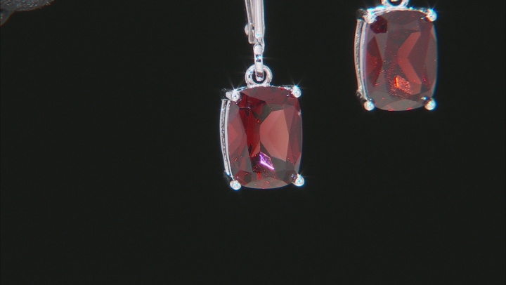 Red Garnet Rhodium Over Silver Earrings 3.40ctw Video Thumbnail