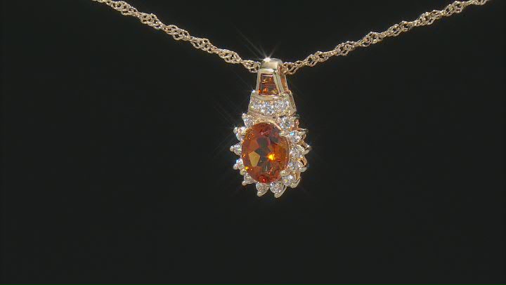 Orange Madeira Citrine 18K Yellow Gold Over Sterling Silver Pendant With Chain 2.04ctw Video Thumbnail