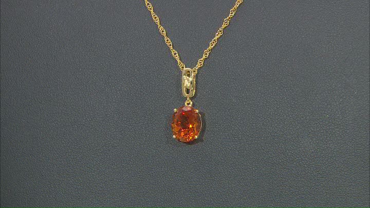 Orange Madeira Citrine 18K Yellow Gold Over Sterling Silver Solitaire Pendant With Chain 2.98ct Video Thumbnail