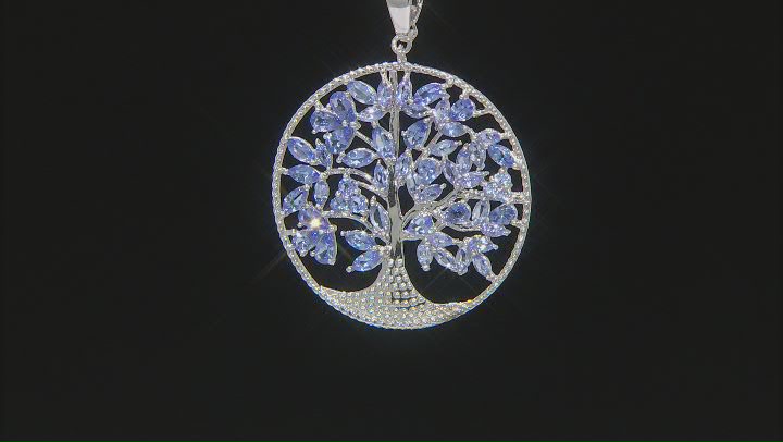Multi Shape Tanzanite Rhodium Over Sterling Silver Pendant With Chain 5.40ctw Video Thumbnail