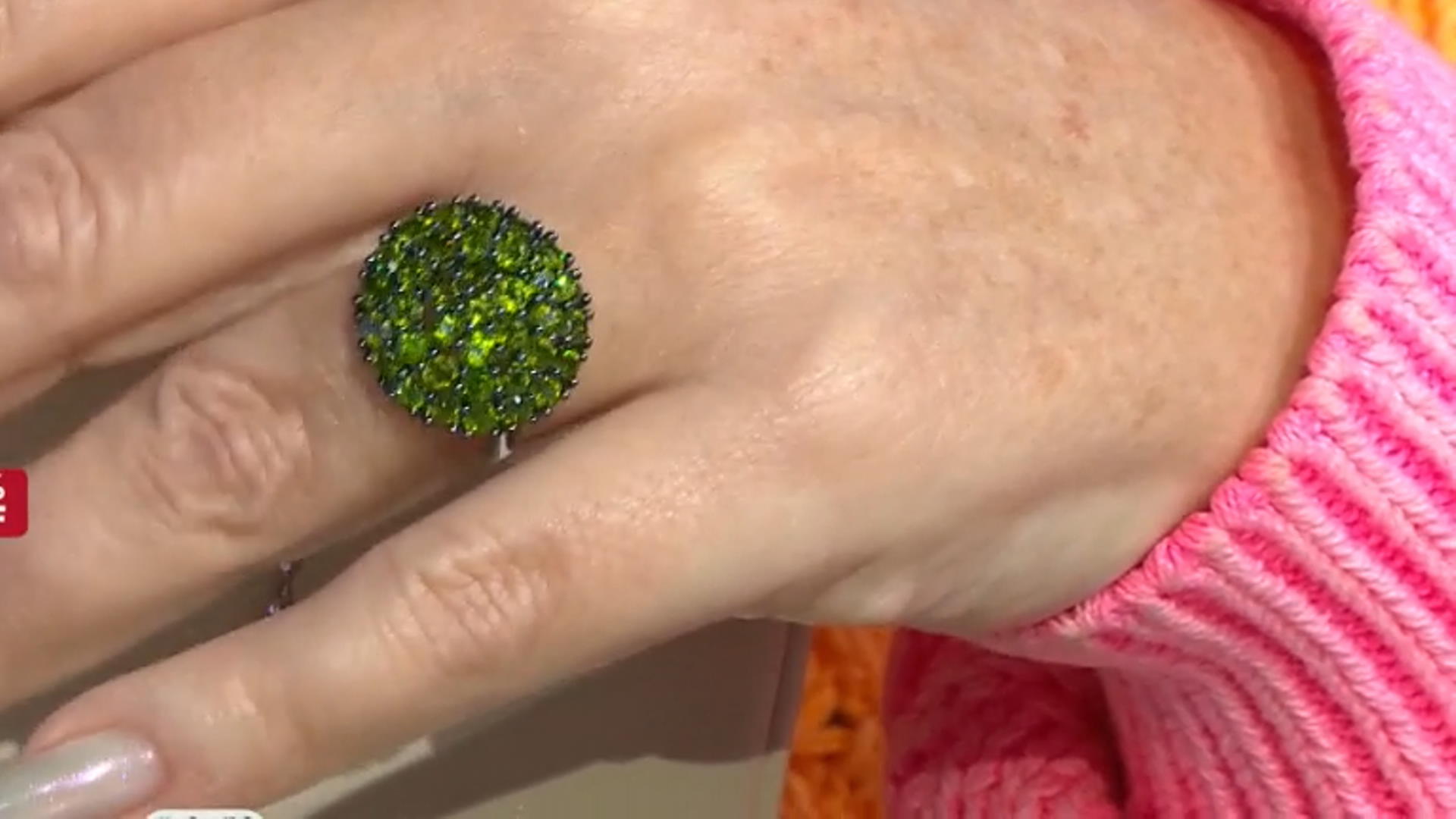 Green Chrome Diopside Rhodium Over Sterling Silver Ring 3.98ctw Video Thumbnail