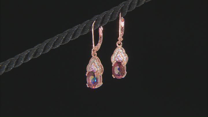 Pink Quartz 18k Rose Gold Over Sterling Silver Earrings 2.21ctw