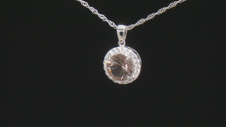 Pink Zandrite® Rhodium Over Sterling Silver Pendant With Chain 3.35ctw Video Thumbnail