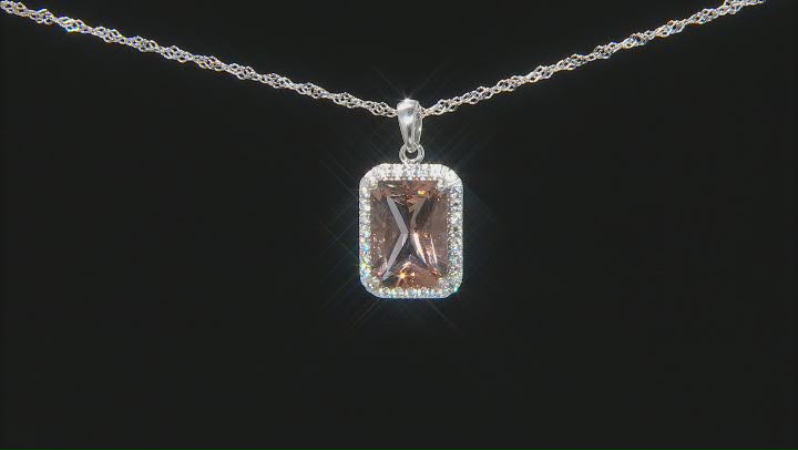 Pink Zandrite® Rhodium Over Sterling Silver Pendant With Chain 6.22ctw Video Thumbnail