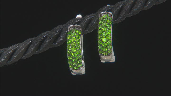 Green Chrome Diopside Rhodium Over Sterling Silver Earrings 0.85ctw Video Thumbnail