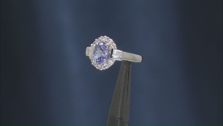 Blue Tanzanite Rhodium Over Sterling Silver Ring 1.96ctw Video Thumbnail