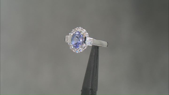 Blue Tanzanite Rhodium Over Sterling Silver Ring 1.96ctw Video Thumbnail