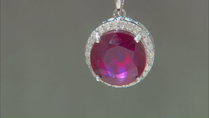 Red Mahaleo(R) Ruby Rhodium Over Sterling Silver Pendant with Chain 8.66ctw Video Thumbnail