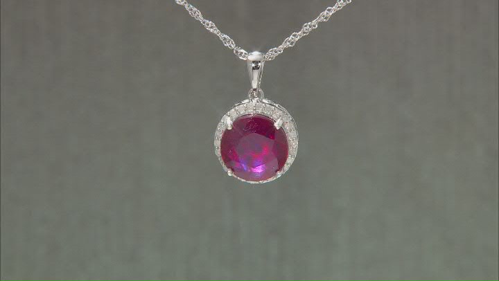 Red Mahaleo(R) Ruby Rhodium Over Sterling Silver Pendant with Chain 8.66ctw Video Thumbnail