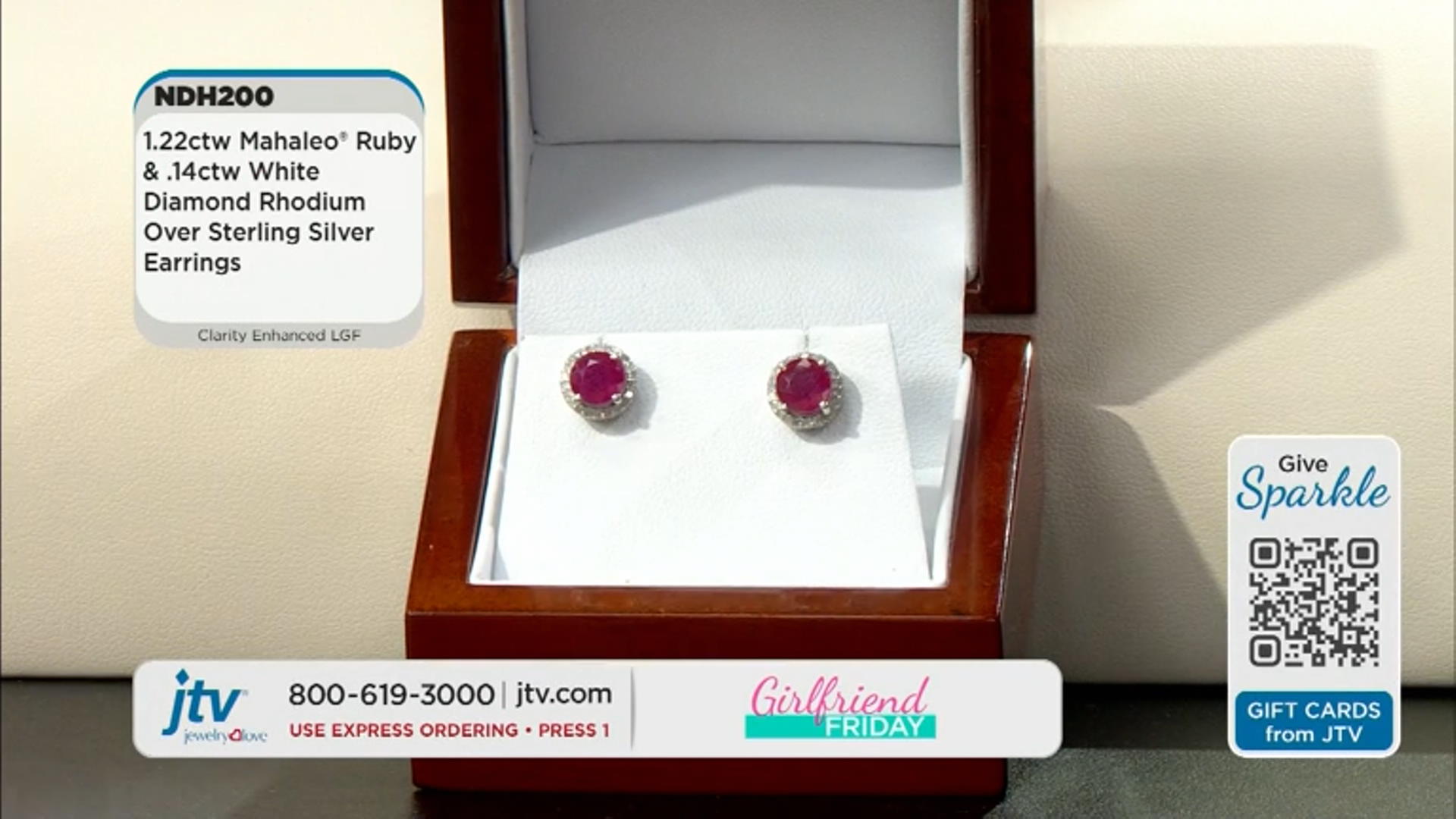 Red Mahaleo(R) Ruby Rhodium Over Sterling Silver Earrings 1.36ctw Video Thumbnail