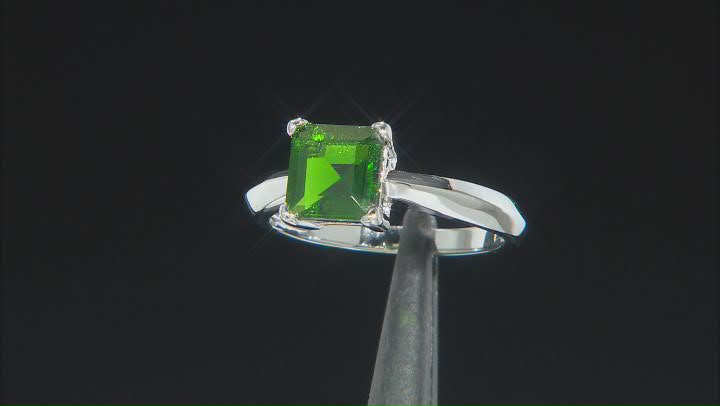 Green Chrome Diopside Platinum Over Sterling Solitaire Silver Ring 1.45ctw Video Thumbnail