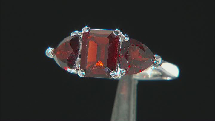 Red Vermelho Garnet(TM) Rhodium Over Sterling Silver Ring 5.58ctw Video Thumbnail