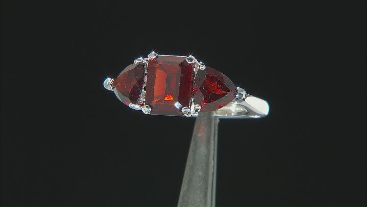Red Vermelho Garnet(TM) Rhodium Over Sterling Silver Ring 5.58ctw Video Thumbnail