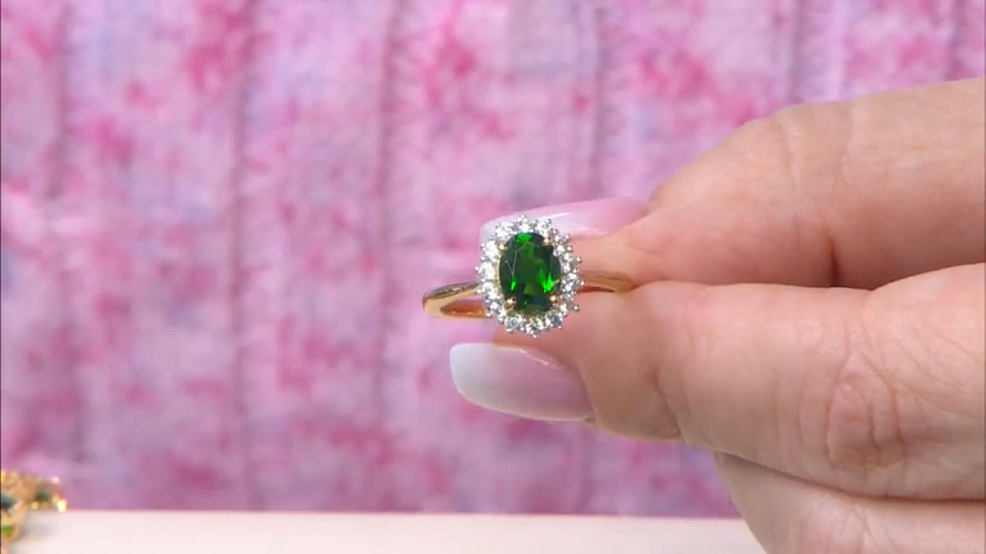 Green Chrome Diopside 18k Yellow Gold Over Sterling Silver Ring 1.60ctw Video Thumbnail