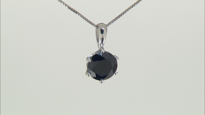Black Spinel Rhodium Over Silver Ring, Earrings, Pendant With Chain Jewelry Set 9.46ctw Video Thumbnail