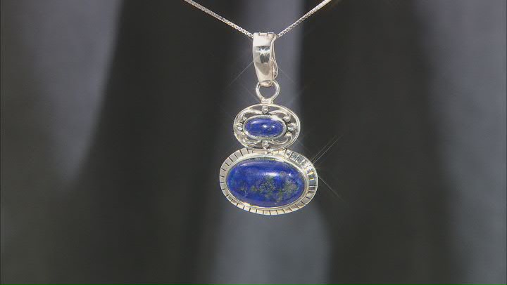 Blue Lapis Sterling Silver Enhancer With Chain Video Thumbnail