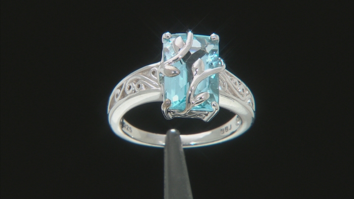 Sky Blue Topaz Rhodium Over Sterling Silver Ring 3.95ctw Video Thumbnail
