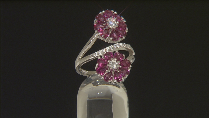 Raspberry Rhodium Over Sterling Silver Ring 4.08ctw Video Thumbnail