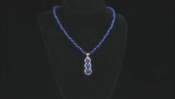 Blue lapis lazuli sterling silver necklace Video Thumbnail