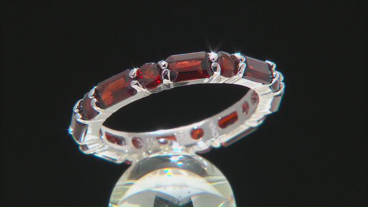 Red Garnet Rhodium Over Silver Ring 3.68ctw Video Thumbnail