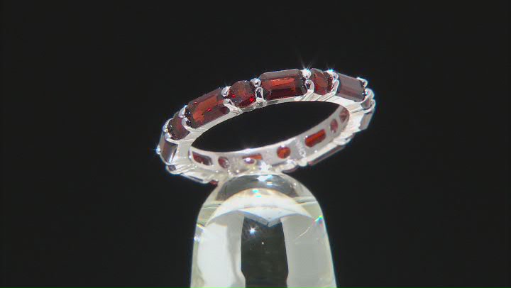 Red Garnet Rhodium Over Silver Ring 3.68ctw Video Thumbnail