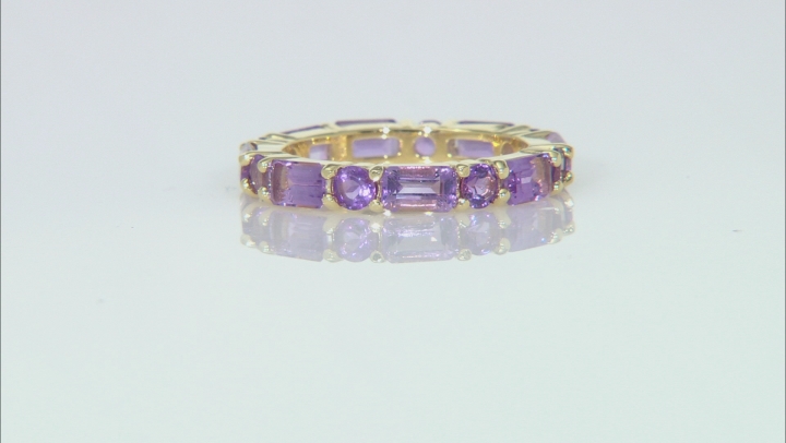 Purple Amethyst 18K Yellow Gold Over Sterling Silver Ring 2.99ctw Video Thumbnail