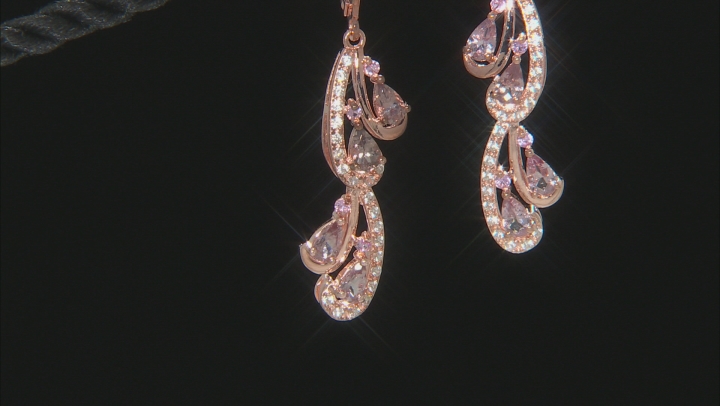 Pink Color Shift Garnet 18k Rose Gold Over Sterling Silver Dangle Earrings 2.34ctw Video Thumbnail