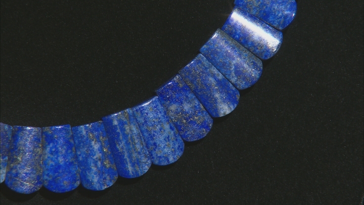 Blue lapis lazuli rhodium over silver necklace Video Thumbnail